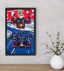 BK Gift Formula 1 Tasarımlı Dekoratif Ahşap Siyah Çerçeveli Tablo-1