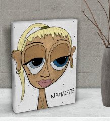 BK Gift The Lazy People Collection Yoga Girl Tasarımlı Dekoratif Mini Kanvas Tablo 15x20cm-1