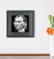 BK Gift Atatürk Tasarımlı Ahşap Çerçeveli Taş Duvar Dekoru-14
