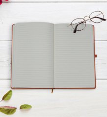 Kişiye Özel Kaktüs Tasarımlı Turuncu Termo Deri Defter Model 7