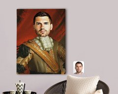 Kişiye Özel Erkek Rönesans Tasarımlı Kanvas Tablo 70x100cm-5