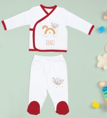 BK Kids Kişiye Özel Hastane Çıkışı, Bebek Kıyafeti, Yeni Doğan Bebek Hediyesi, 6 Parça Kırmızı Bebek Elbise Giyim Seti-3