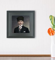 BK Gift Atatürk Tasarımlı Ahşap Çerçeveli Taş Duvar Dekoru-21