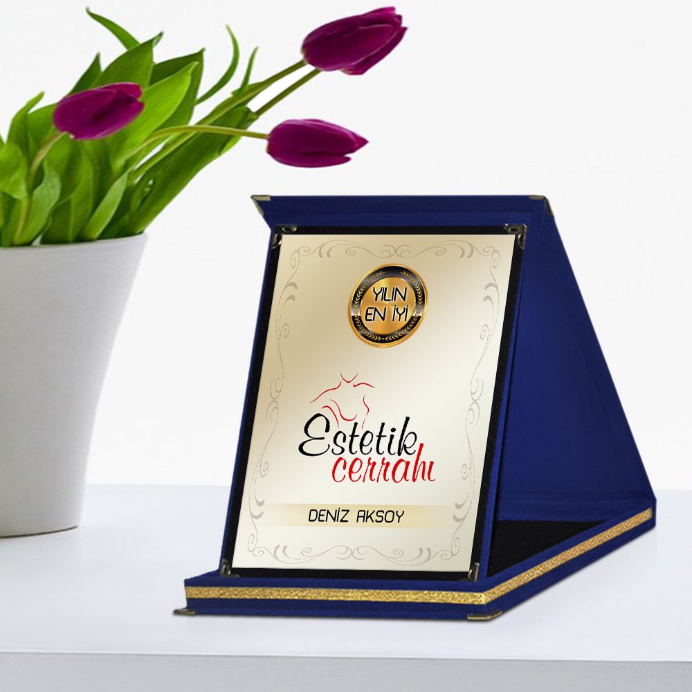 Kişiye Özel Yılın En İyi Estetik Cerrahı Lacivert Plaket Ödülü