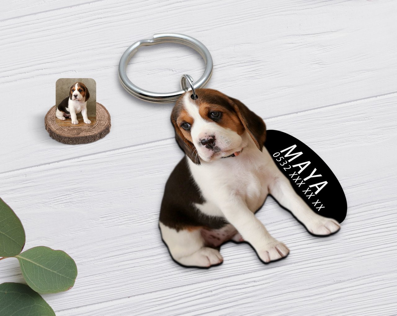 Kişiye Özel Evcil Dost Köpek Ahşap Künye