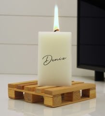 BK Gift Kişiye Özel İsimli DTF Dikdörtgen Blok Mum-1, Sevgiliye Hediye, Arkadaşa Hediye, Doğum Günü Hediyesi, Ev Hediyesi