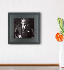 BK Gift Atatürk Tasarımlı Ahşap Çerçeveli Taş Duvar Dekoru-22