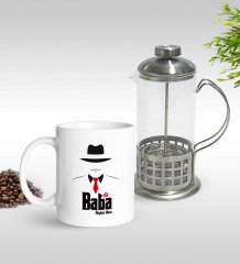 Kişiye Özel Baba Godfather Tasarımlı Kupa & French Press Seti-17