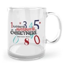 Kişiye Özel İlköğretim Matematik Öğretmeni Cam Kupa Bardak