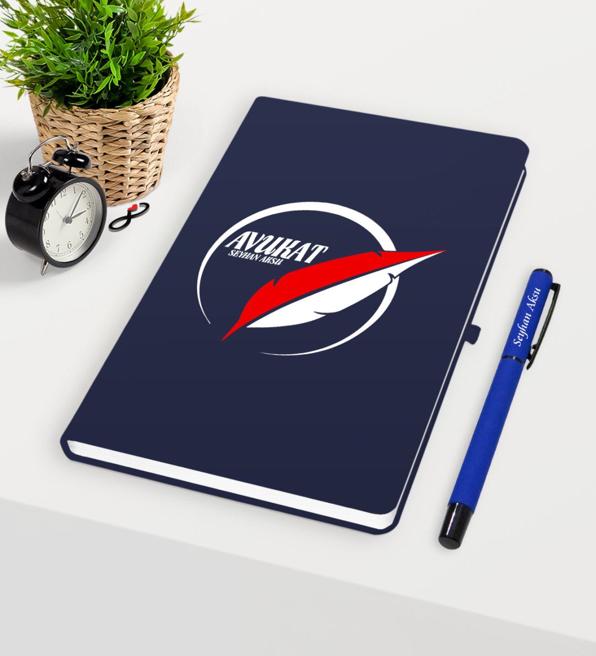 Kişiye Özel Avukat Temalı Lacivert Defter Kalem Seti - 13
