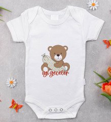 BK Kids Sevimli Ayı Tasarımlı Bebek Body Zıbın - Model 1