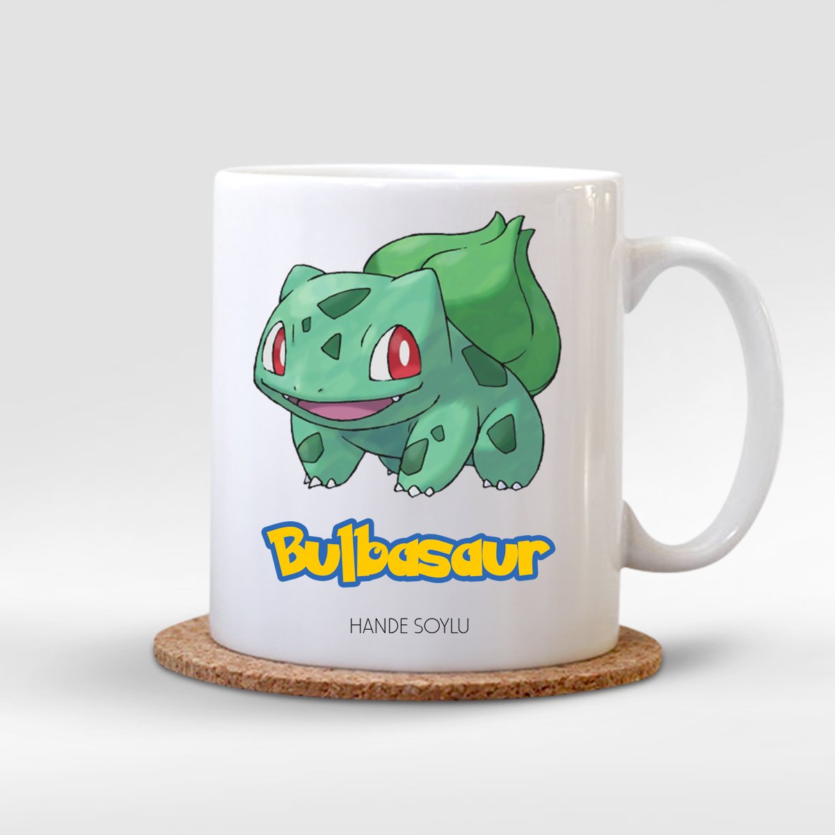 Kişiye Özel Pokemon Bulbasaur Beyaz Kupa Bardak