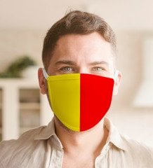 Sarı Kırmızı Yıkanabilir Maske
