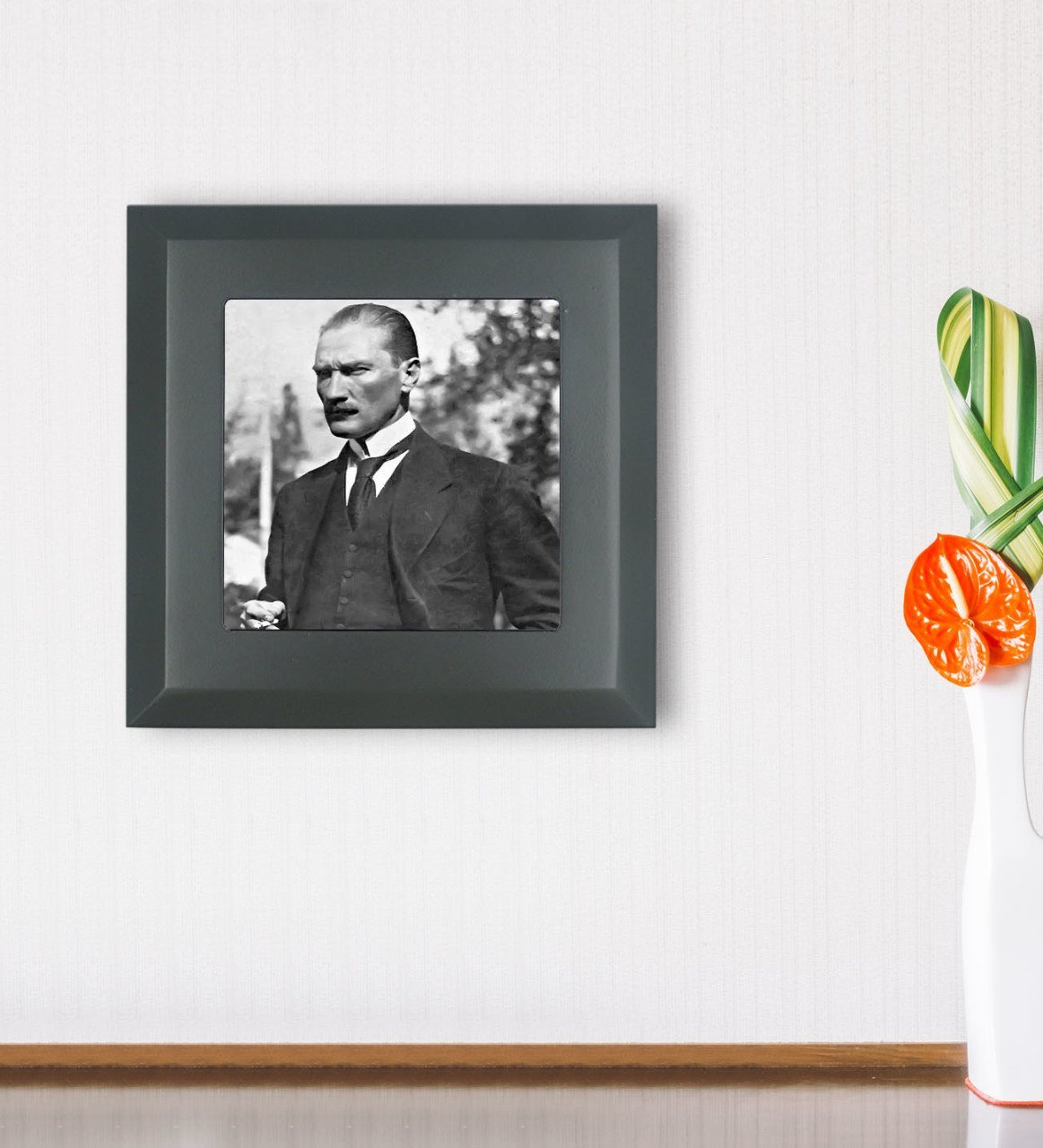 BK Gift Atatürk Tasarımlı Ahşap Çerçeveli Taş Duvar Dekoru-29
