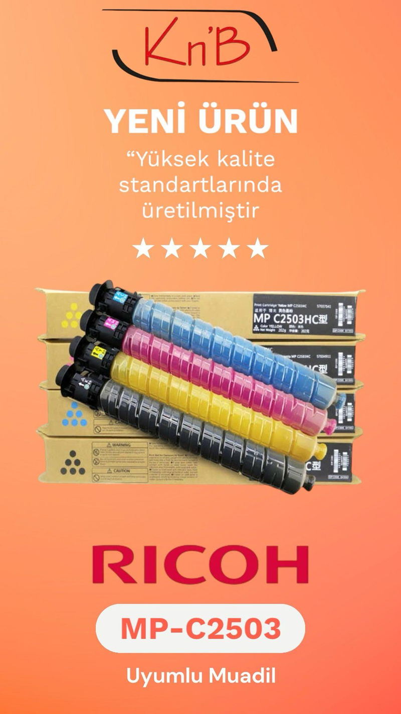 ~(Premium) Muadil Toner~ Ricoh uyumlu *MPC2003/MPC2503/MPC2504/MPC2011* Mavi (200gr) -9.5K
