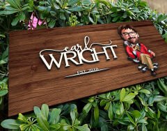 BK Gift Kişiye Özel Erkek Patron Karikatürlü Kabartma Figürlü Ahşap Tablo, Duvar Dekoru, Arkadaşa Hediye, Özel Tasarım Ev Hediyesi-1