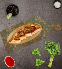 BK Gift Retro Motif Tasarımlı Dikdörtgen Şeklinde Doğal Ahşap Servis ve Sunum Tabağı Model 5