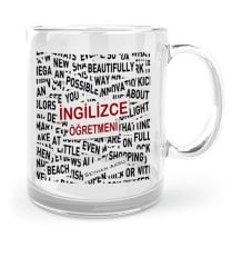 Kişiye Özel İngilizce Öğretmeni Cam Kupa Bardak - 3