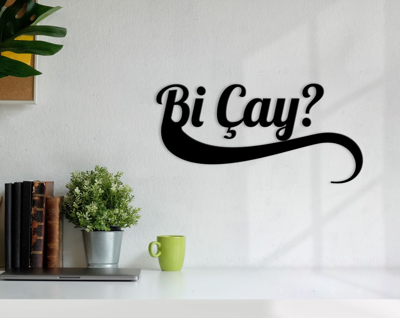 BK Home Bi Çay Ahşap Duvar Yazısı-3