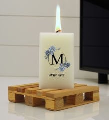 BK Gift Kişiye Özel İsimli Baş Harfli DTF Dikdörtgen Blok Mum-2, Sevgiliye Hediye, Arkadaşa Hediye, Doğum Günü Hediyesi, Ev Hediyesi