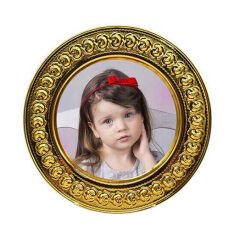 Sublimasyon 20 cm Altın Metal Tabak - Güllü