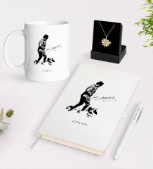 Kişiye Özel Atatürk Temalı Beyaz Kupa Defter Kalem ve İsimli Papatya Kolye Hediye Seti-16