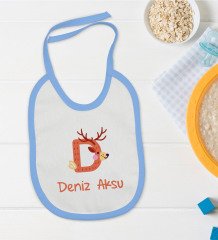BK Kids Kişiye Özel Mavi Bebek Mama Önlüğü - Model 110