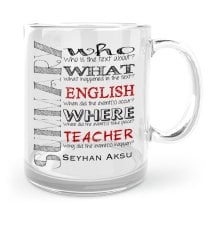 Kişiye Özel İngilizce Öğretmeni Cam Kupa Bardak - 7