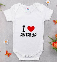 BK Kids I Love Antalya Tasarımlı Bebek Body Zıbın - Model 1