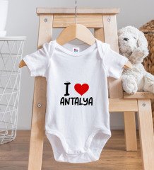 BK Kids I Love Antalya Tasarımlı Bebek Body Zıbın - Model 1