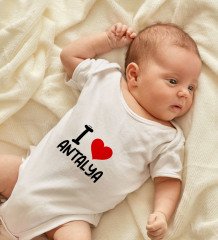 BK Kids I Love Antalya Tasarımlı Bebek Body Zıbın - Model 1