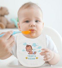 BK Kids Trakya Kızanı Tasarımlı Bebek Mama Önlüğü - Model 1