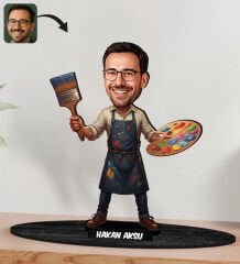 BK Gift Kişiye Özel Erkek Öğretmen Tasarımlı Karikatür Biblo -6, Öğretmene Hediye, Öğretmenler Günü Hediyesi