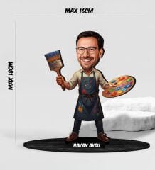 BK Gift Kişiye Özel Erkek Öğretmen Tasarımlı Karikatür Biblo -6, Öğretmene Hediye, Öğretmenler Günü Hediyesi