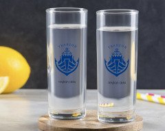 Kişiye Özel Renkli Baskılı Trabzon Tasarımlı Turistik İkili Vodka Bardağı-1