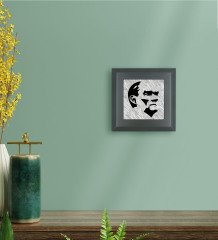 BK Gift Atatürk Tasarımlı Ahşap Çerçeveli Taş Duvar Dekoru-44
