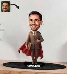 BK Gift Kişiye Özel Erkek Öğretmen Tasarımlı Karikatür Biblo -7, Öğretmene Hediye, Öğretmenler Günü Hediyesi