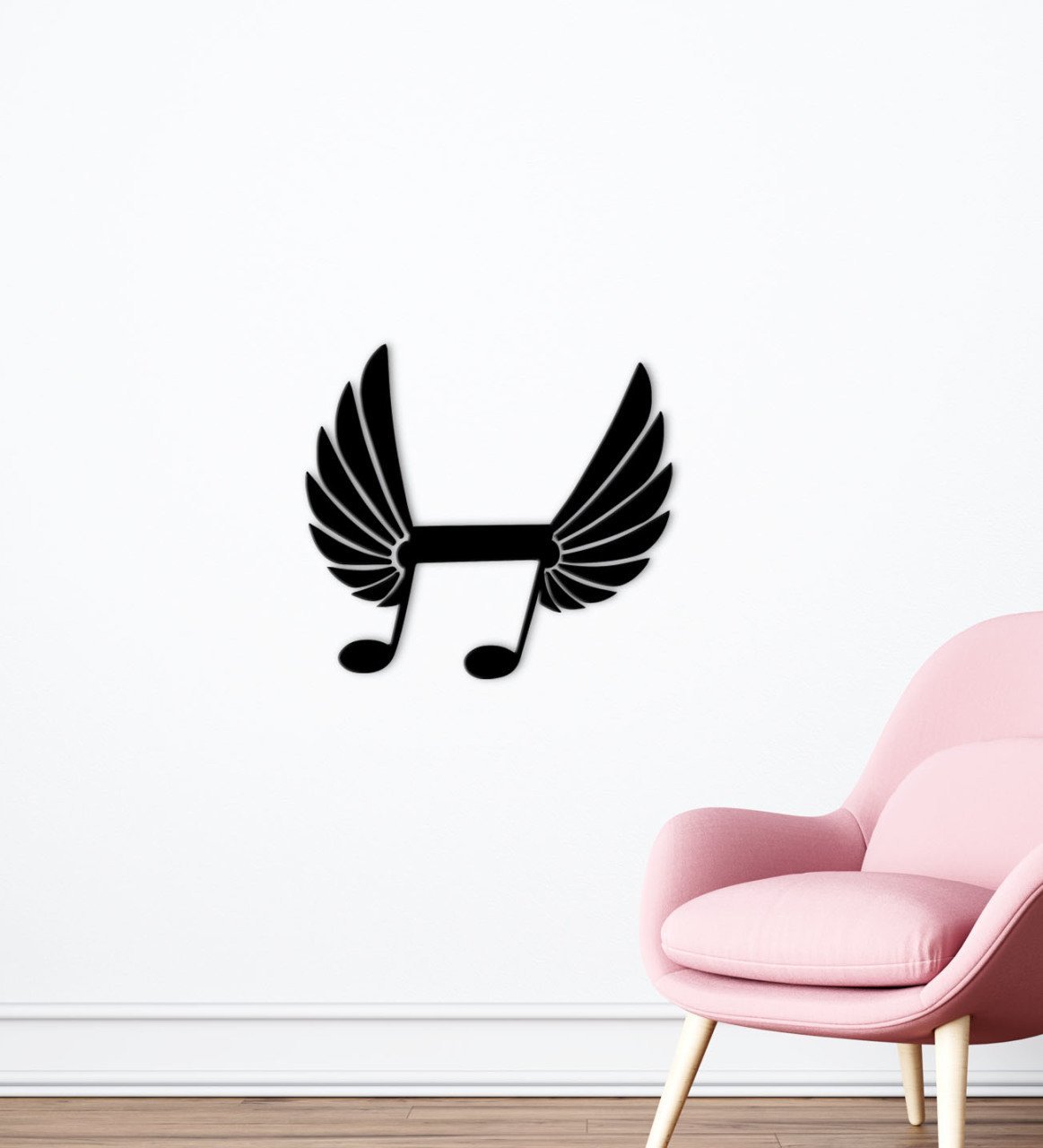 BK Home Müzik Nota Tasarımlı Ahşap Duvar Süsü-6