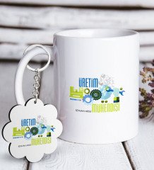 Kişiye Özel Mesleki Üretim Mühendisi Beyaz Kupa ve Anahtarlık Hediye Seti-1