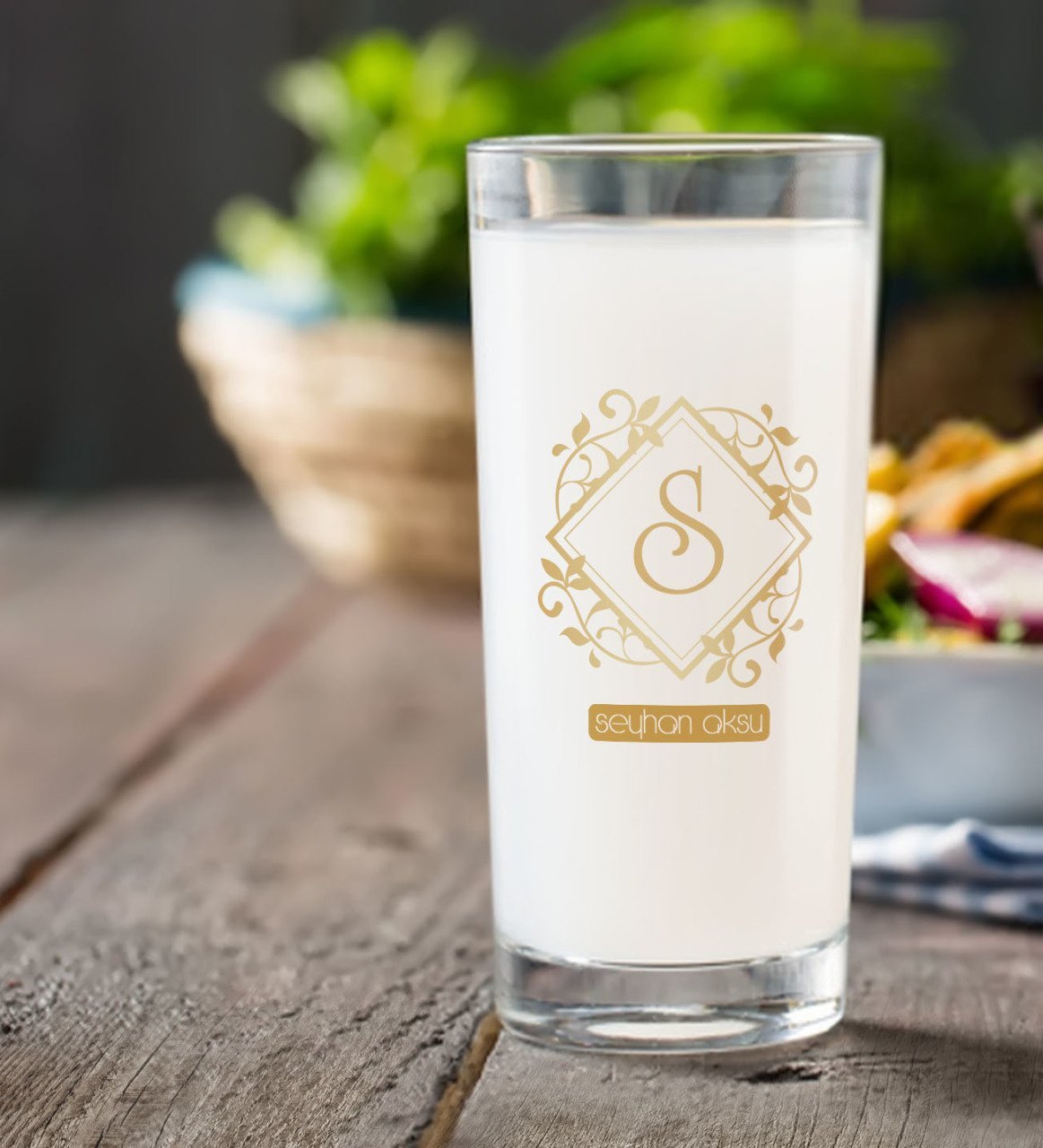 Kişiye Özel Renkli Baskılı İsimli Rakı Bardağı-15