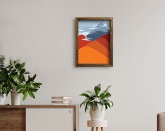 BK Home Doğal Masif Ahşap Çerçeveli Tablo-52