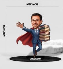 BK Gift Kişiye Özel Erkek Öğretmen Tasarımlı Karikatür Biblo -10, Öğretmene Hediye, Öğretmenler Günü Hediyesi