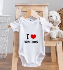 BK Kids I Love Barcelona Tasarımlı Bebek Body Zıbın - Model 1