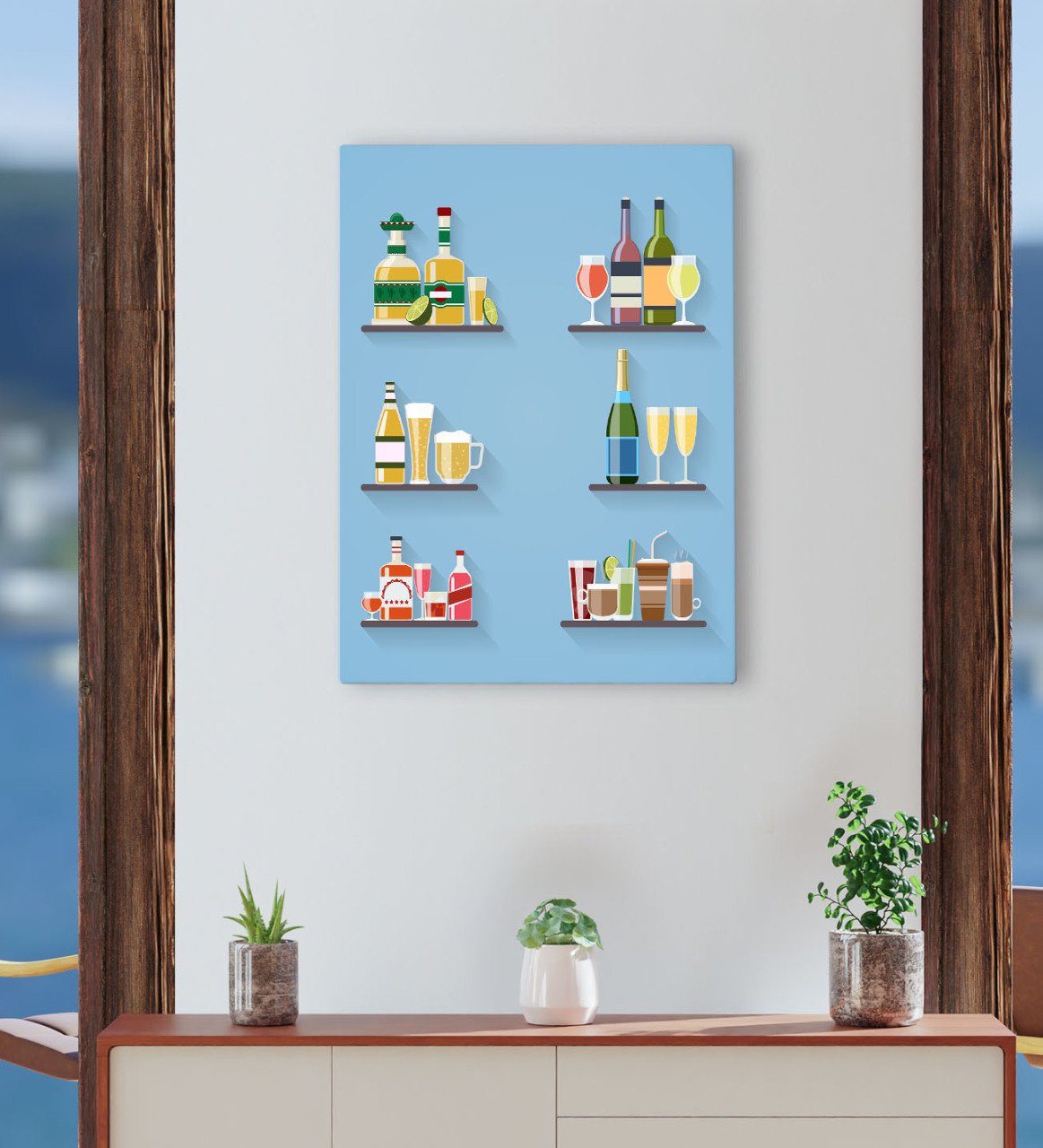BK Gift Cafe & Bar & Restaurant Konseptli Kanvas Tablo 30x50cm-42