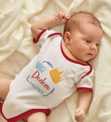 BK Kids Sıkıntı Yok Dedem Halleder Tasarımlı Kırmızı Bebek Body Zıbın-1