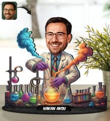 BK Gift Kişiye Özel Erkek Öğretmen Tasarımlı Karikatür Biblo -13, Öğretmene Hediye, Öğretmenler Günü Hediyesi
