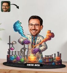 BK Gift Kişiye Özel Erkek Öğretmen Tasarımlı Karikatür Biblo -13, Öğretmene Hediye, Öğretmenler Günü Hediyesi