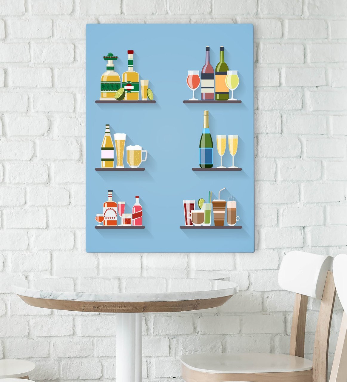 BK Gift Cafe & Bar & Restaurant Konseptli Kanvas Tablo 70x100cm-42