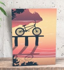 BK Gift Bisiklet Tasarımlı Dekoratif Mini Kanvas Tablo 15x20cm-2