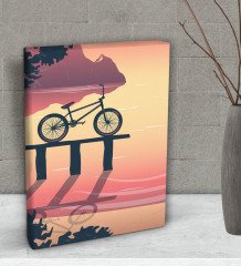 BK Gift Bisiklet Tasarımlı Dekoratif Mini Kanvas Tablo 15x20cm-2
